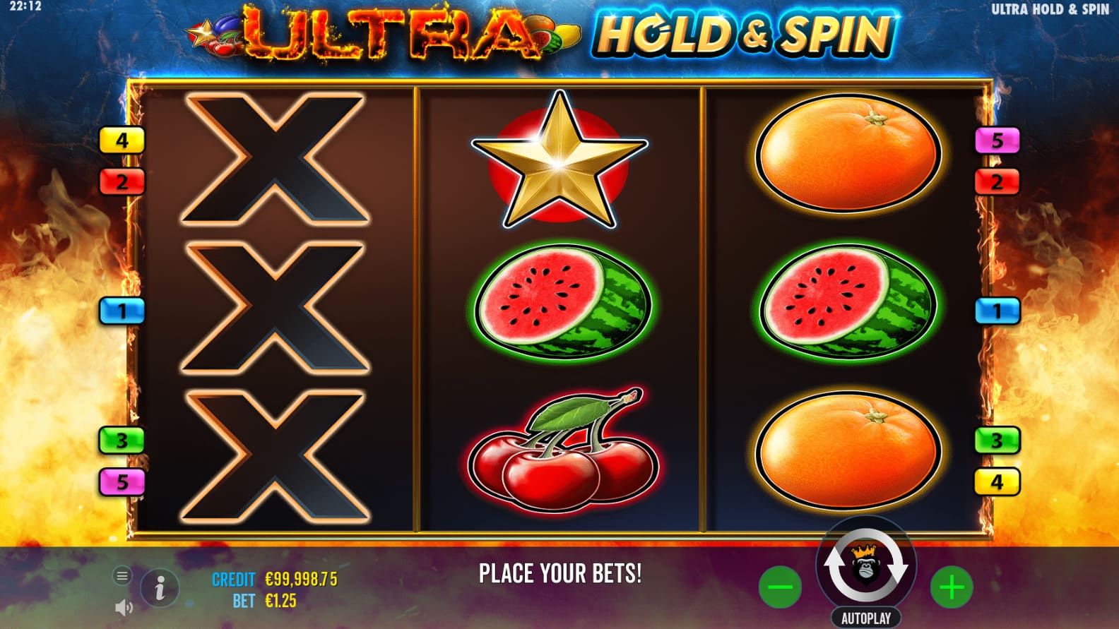 รางวัลในเกม Ultra Hold and Spin